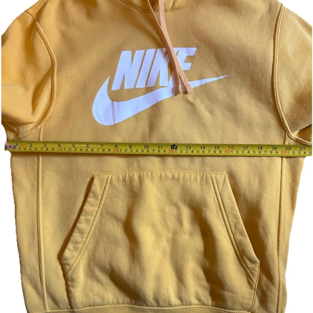 Nike Hoodie Mens Small Goldenrod Yellow Pullover Sweatshirt Swoosh Logo Athletic - Picture 7 of 8